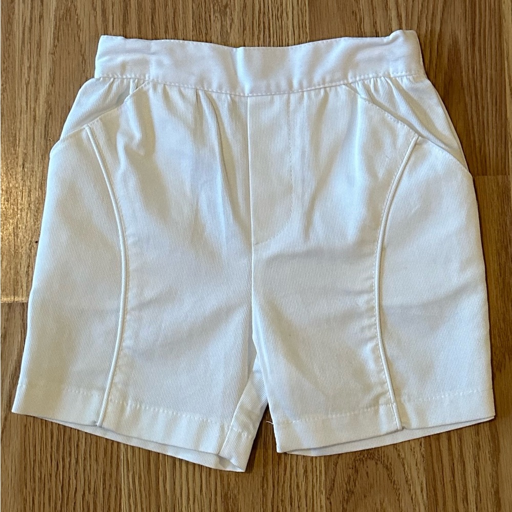 White 100% Cotton Dress Shorts w/ Stretch Waistband & Front Pockets -Size 1 -New